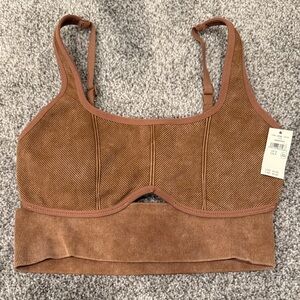 Aerie Copper Ribbed Sports Bra